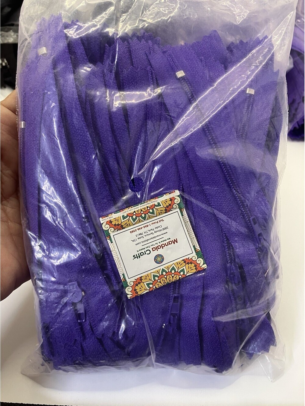 Mandala Crafts 100 PCs Purple 4 Inches Nylon Zippers for Sewing New